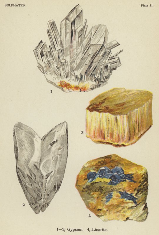 Sulphates, gypsum, linarite by English School