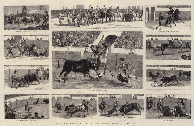 Sunday Afternoon in the Bull Ring at Madrid by English School