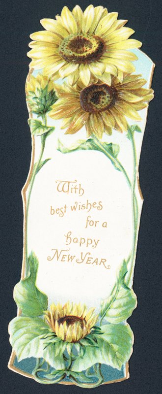 Sunflowers, New Year Card by English School