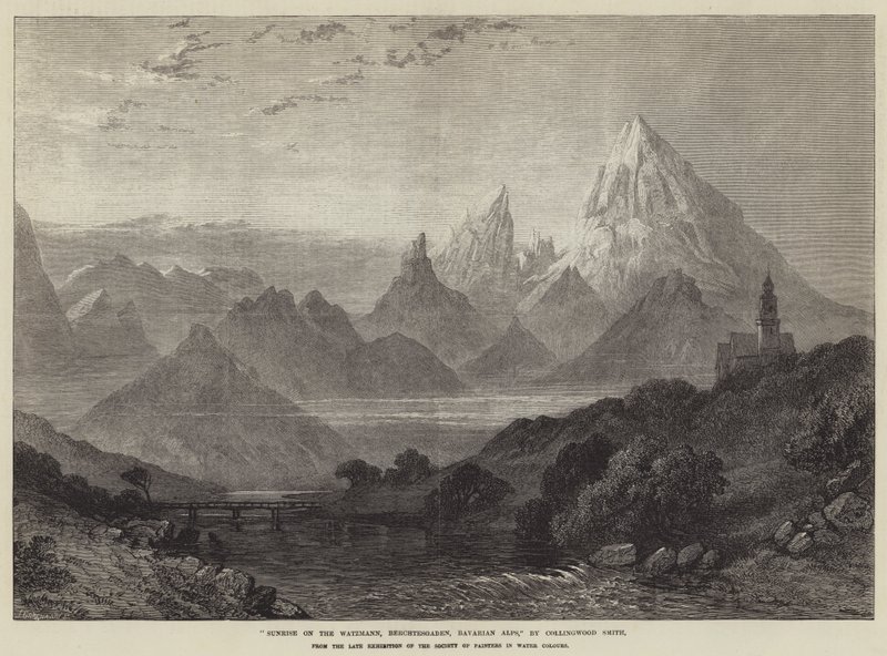Sunrise on the Watzmann, Berchtesgaden, Bavarian Alps by English School