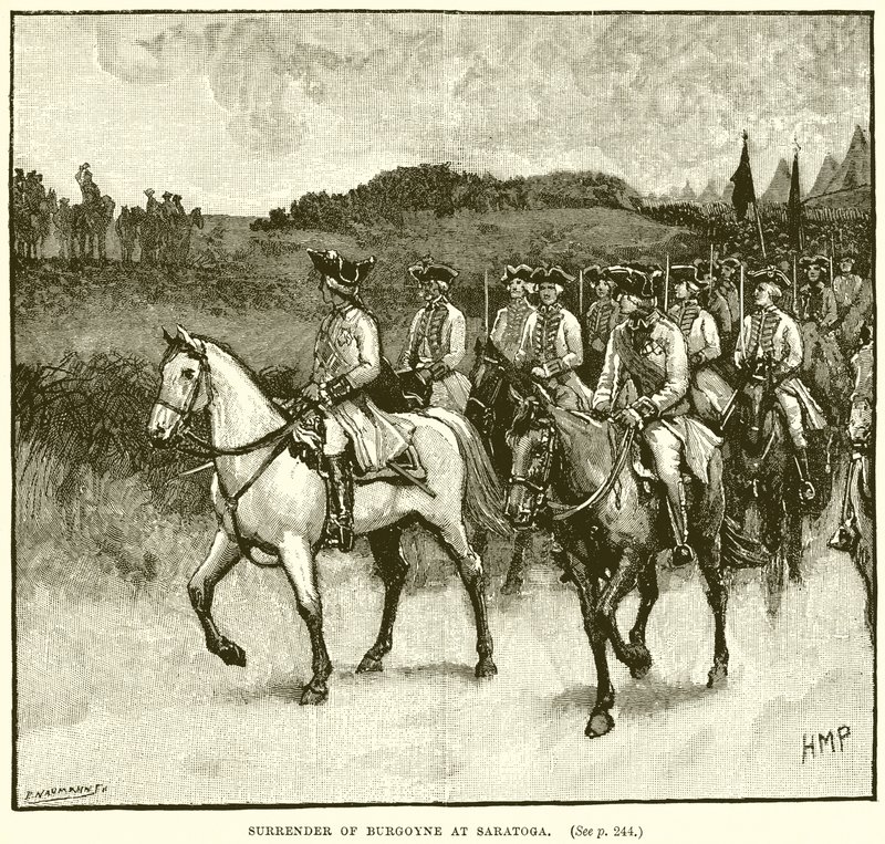 Surrender of Burgoyne at Saratoga by English School