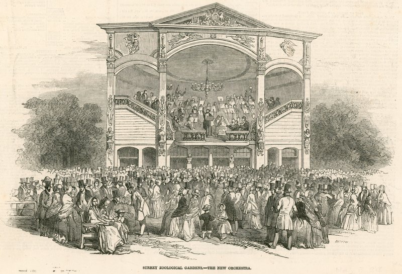 Surrey Zoological Gardens, Kennington, London: The New Orchestra by English School