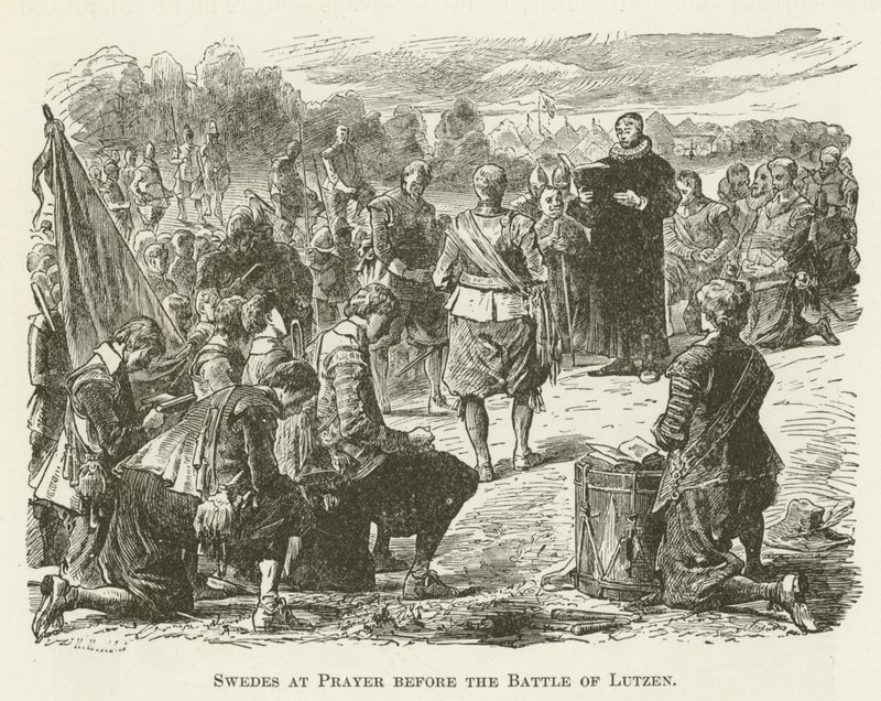 Swedes at Prayer before the Battle of Lutzen by English School