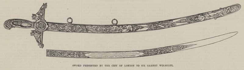 Sword presented by the City of London to Sir Garnet Wolseley by English School