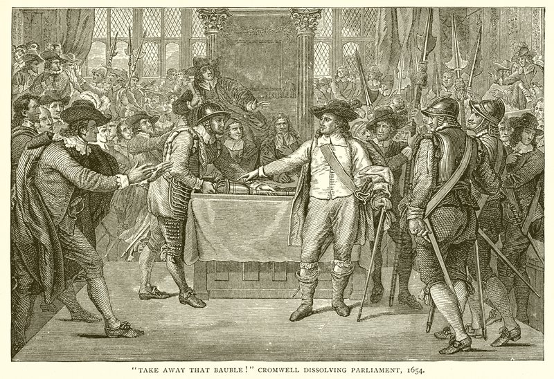Take away that Bauble! Cromwell dissolving Parliament, 1654 by English School