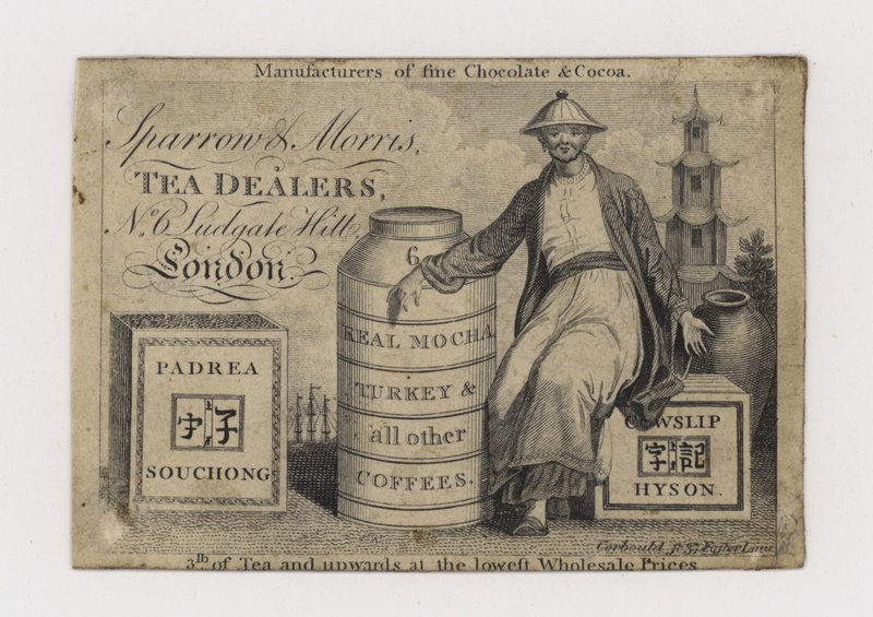 Sparrow & Morris Tea Dealers, trade card by English School