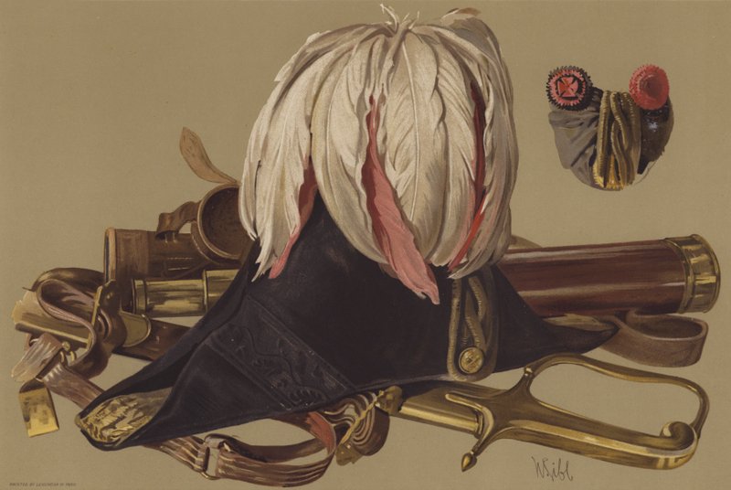 Telescope of the Duke of Wellington, and the sword and hat worn by him at Waterloo by English School