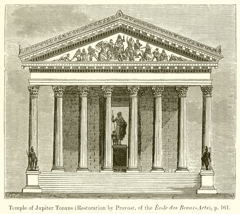 Temple of Jupiter Tonans by English School