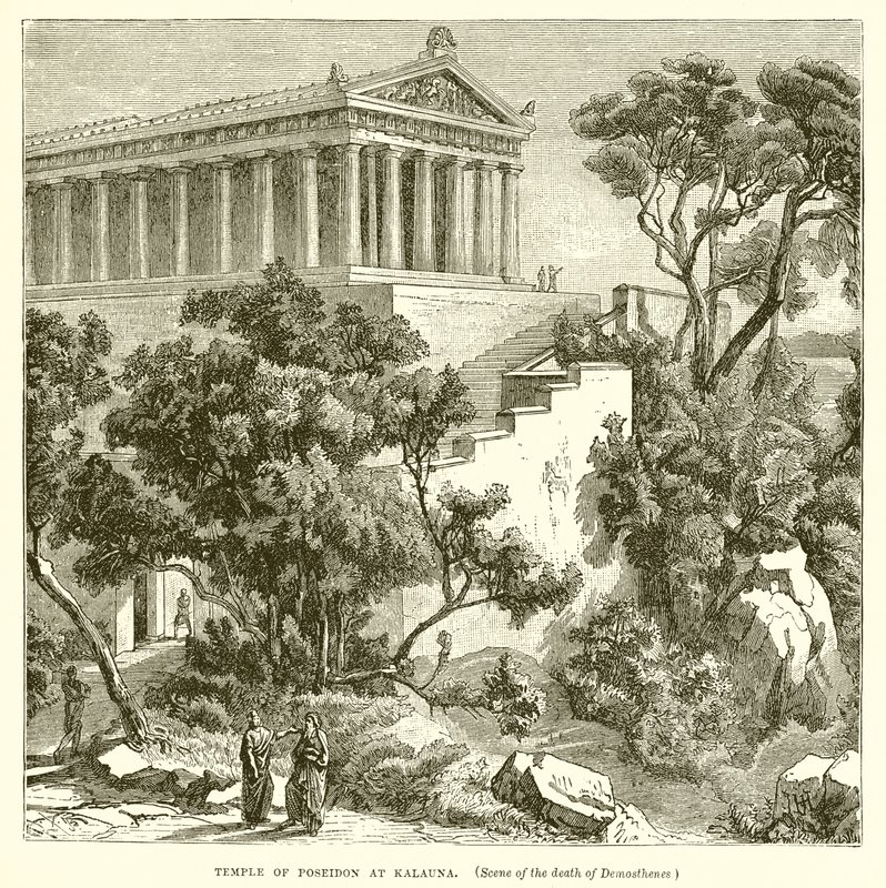 Temple of Poseidon at Kalauna by English School