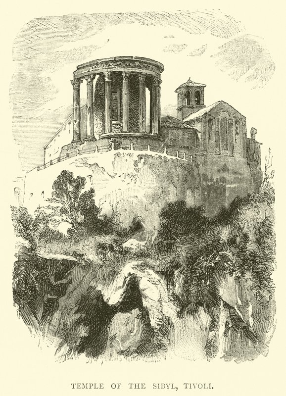 Temple of the Sibyl, Tivoli by English School