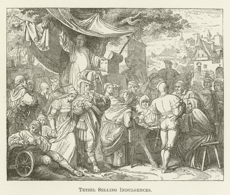 Tetzel Selling Indulgences by English School
