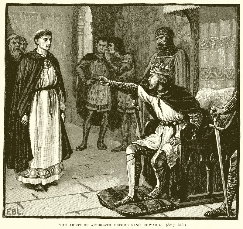 The Abbot of Arbroath Before King Edward by English School
