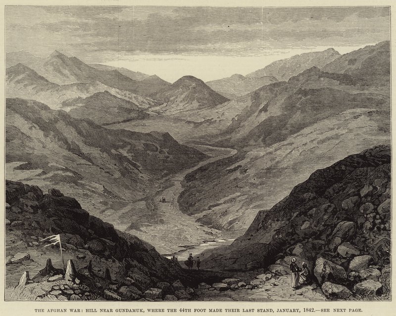 The Afghan War, Hill near Gundamuk, where the 44th Foot made their Last Stand, January 1842 by English School