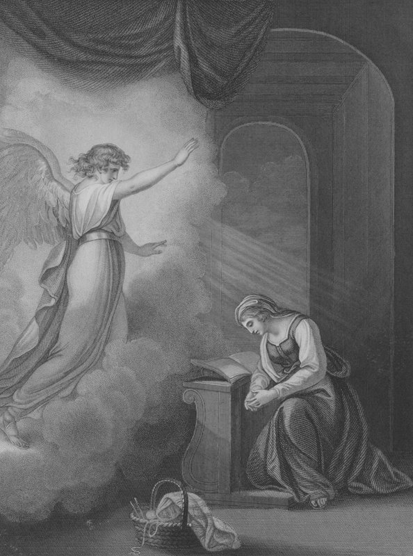 The Annunciation, Luke 1, Verse 26-34 by English School