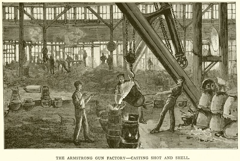 The Armstrong Gun Factory--Casting Shot and Shell by English School
