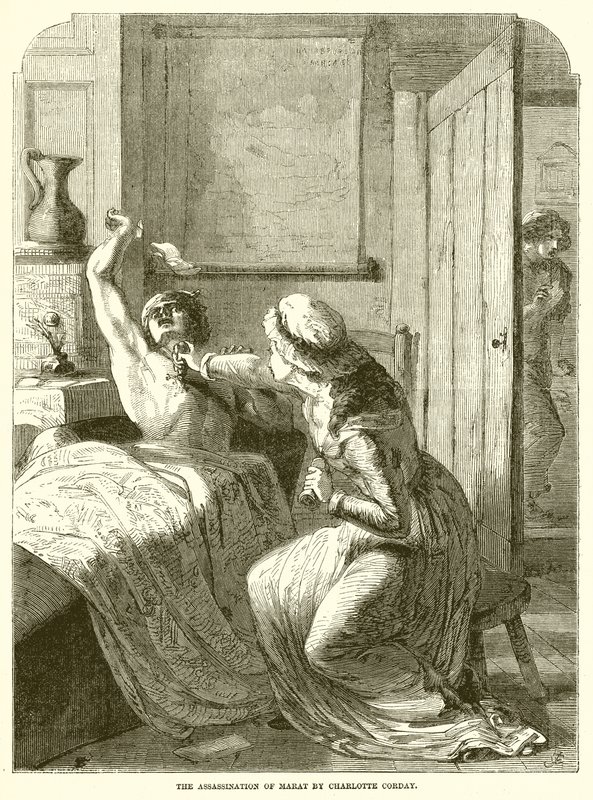 The Assassination of Marat by Charlotte Corday by English School