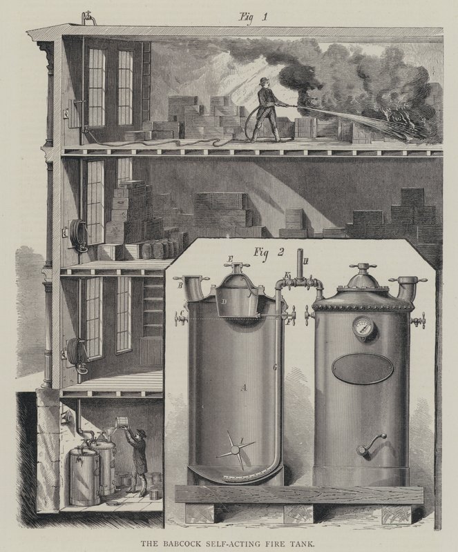 The Babcock Self-Acting Fire Tank by English School