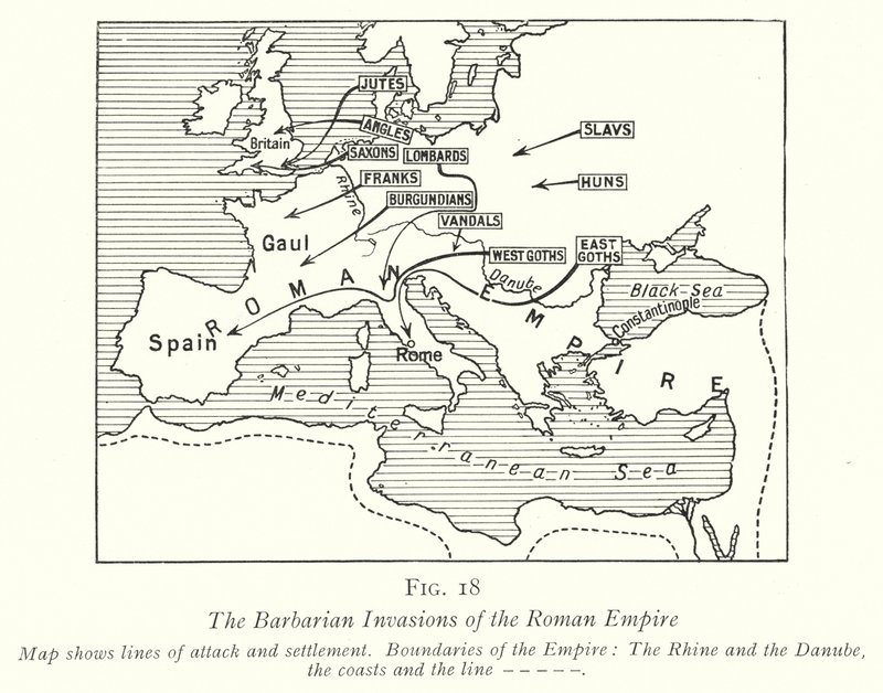 The Barbarian Invasions of the Roman Empire by English School