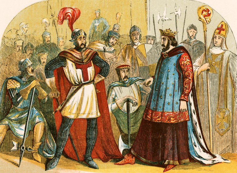 The Barons attend the parliament called by Henry III by English School