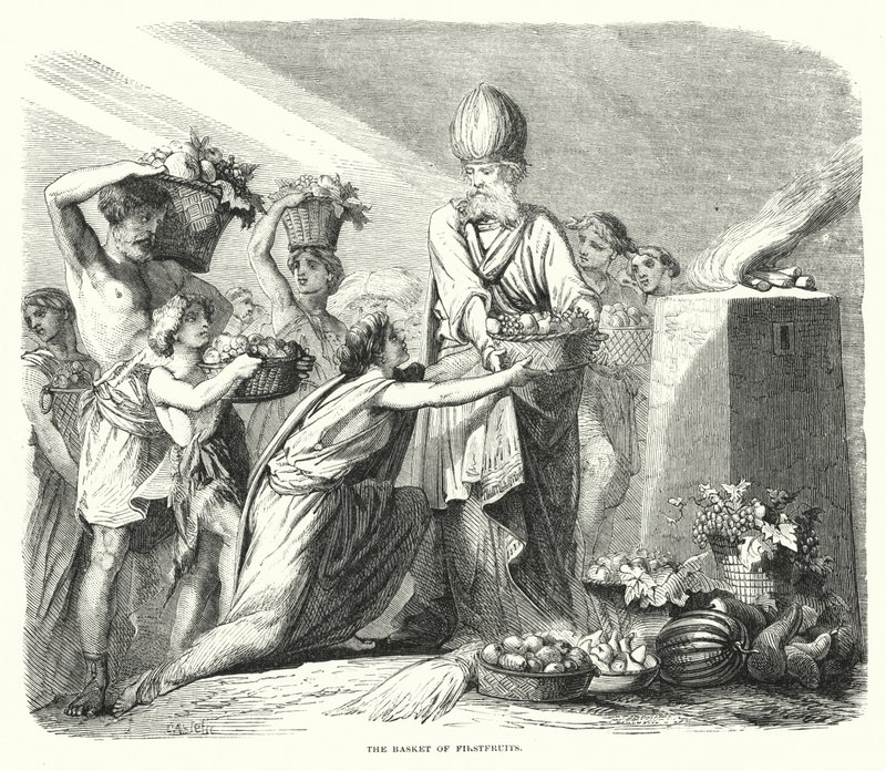 The Basket of Firstfruits by English School