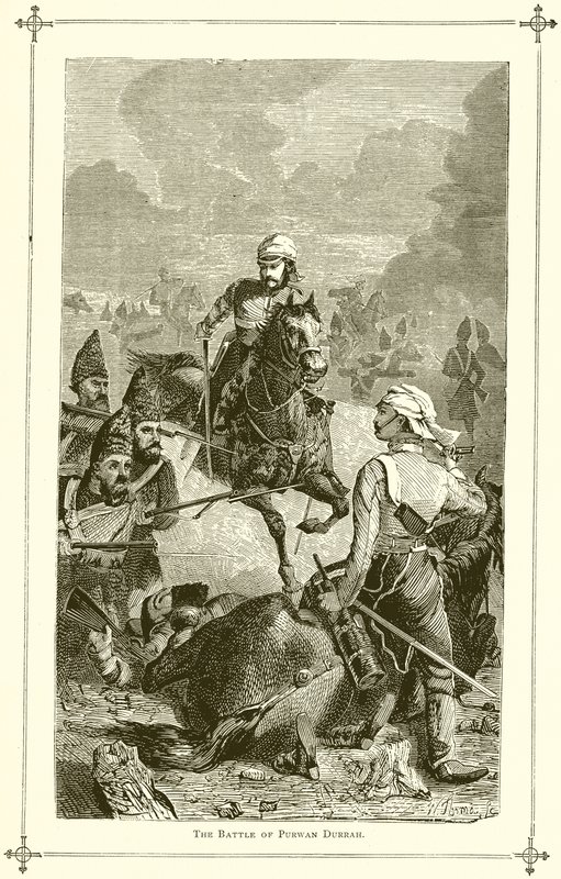 The Battle of Purwan Durrah by English School