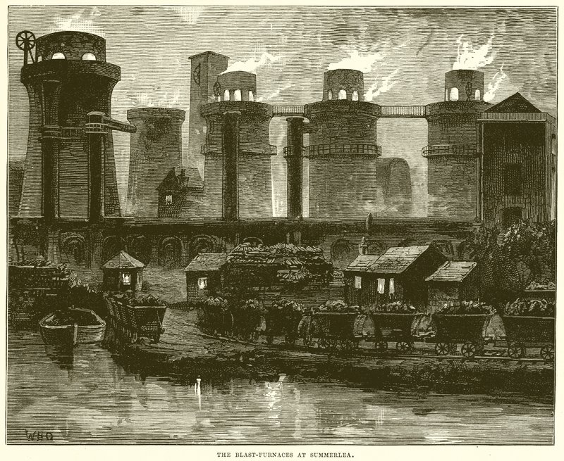 The Blast-Furnaces at Summerlea by English School