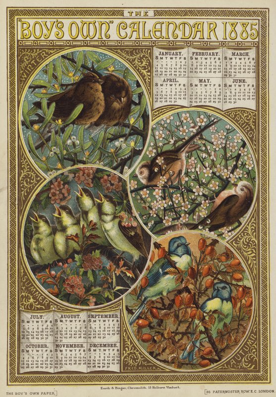 The Boys Own Calendar 1885 by English School