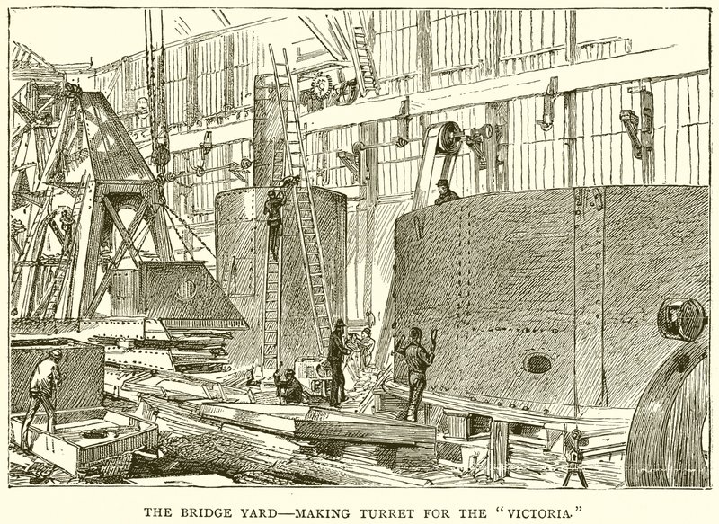 The Bridge Yard--Making Turret for the Victoria by English School