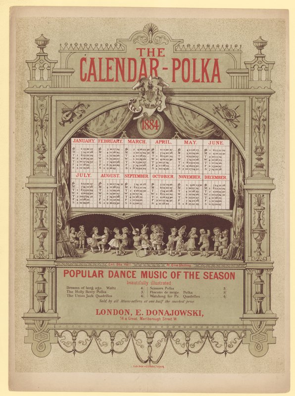The Calendar Waltz, 1884 by English School
