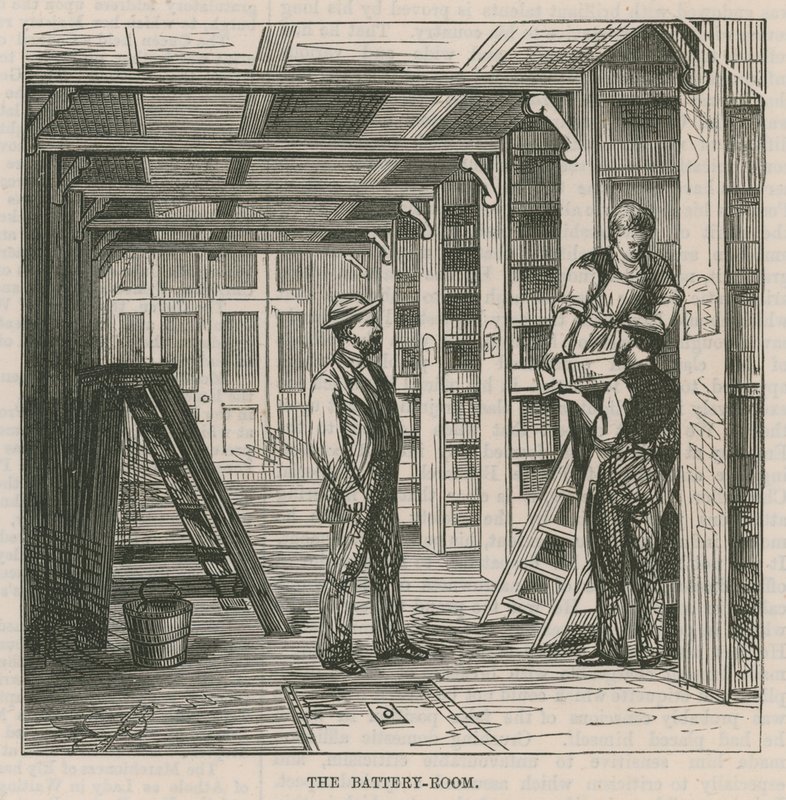 The Central Post Office Telegraph Establishment: The Battery Room by English School