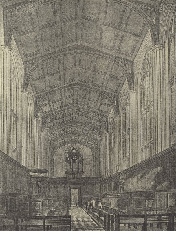 The Chapel, looking West, 1816 (engraving) by English School