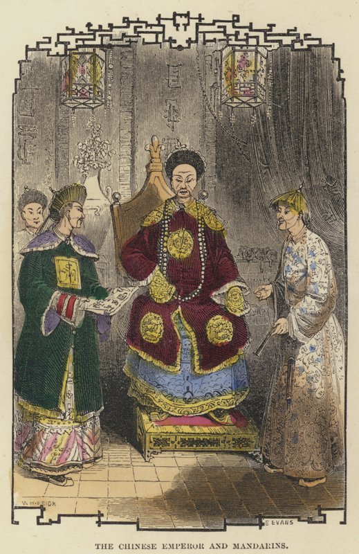 The Chinese Emperor and Mandarins by English School