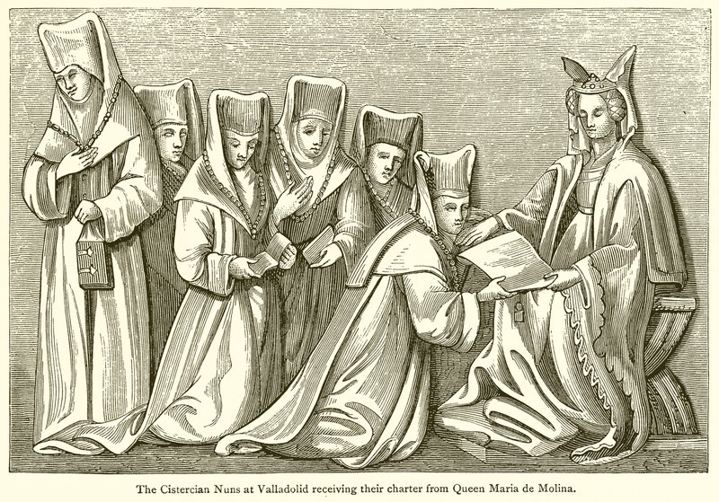 The Cistercian Nuns at Valladolid Receiving Their Charter from Queen Maria de Molina by English School