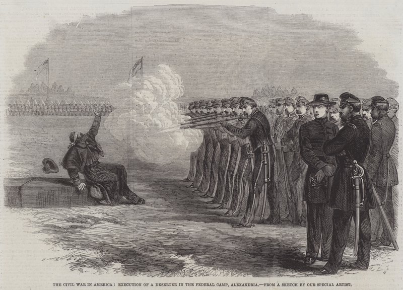 The Civil War in America, Execution of a Deserter in the Federal Camp, Alexandria by English School