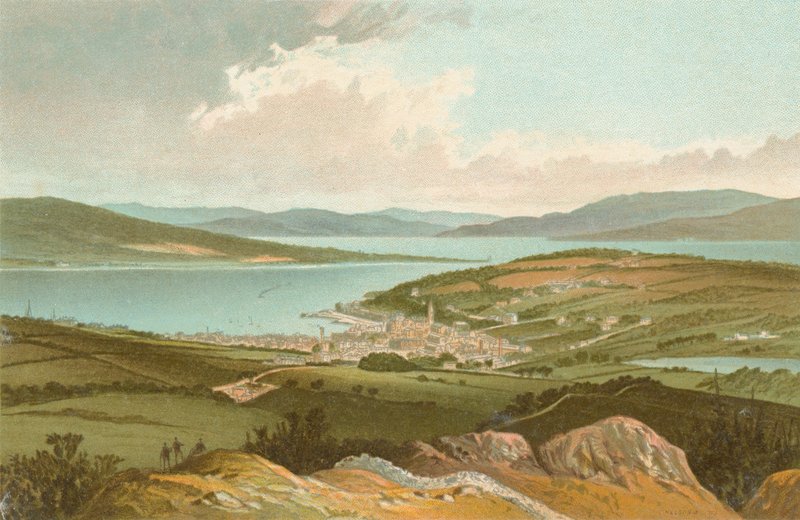 The Clyde and Rothesay Bay from Barone Hill by English School