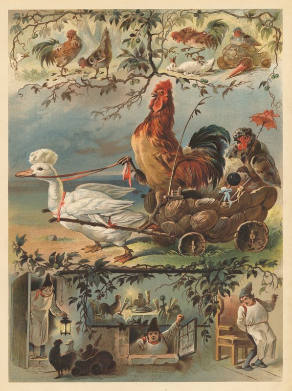 The Cockerel and the Pallet by English School