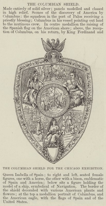 The Columbian Shield for the Chicago Exhibition by English School