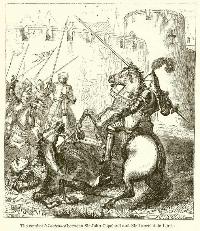 The Combat & Foutrance between Sir John Copeland and Sir Lancelot de Lorris by English School