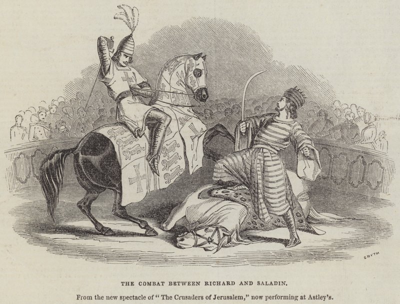 The Combat between Richard and Saladin by English School