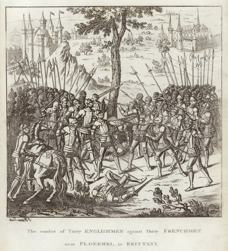 The Combat of Thirty Englishmen Against Thirty Frenchmen, Near Ploermel, in Brittany by English School
