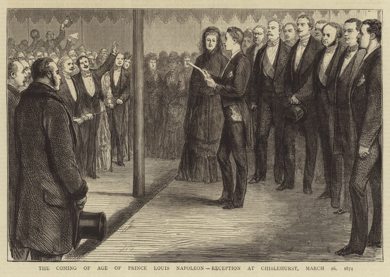 The Coming of Age of Prince Louis Napoleon, Reception at Chislehurst by English School