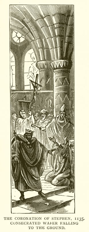 The Coronation of Stephen, 1135. Consecrated Wafer falling to the Ground by English School