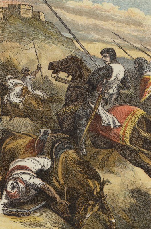 The Count de Joinville repulsing the Saracens, at Mansourah by English School
