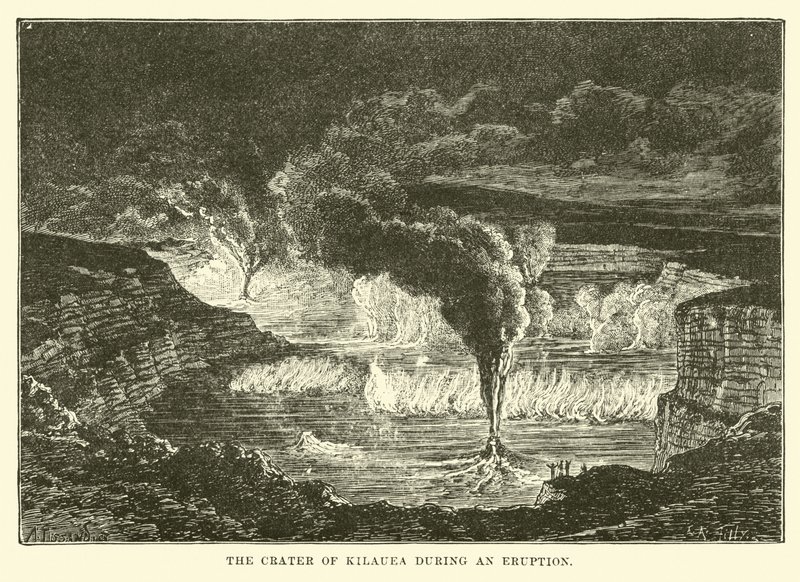 The Crater of Kilauea During an Eruption by English School