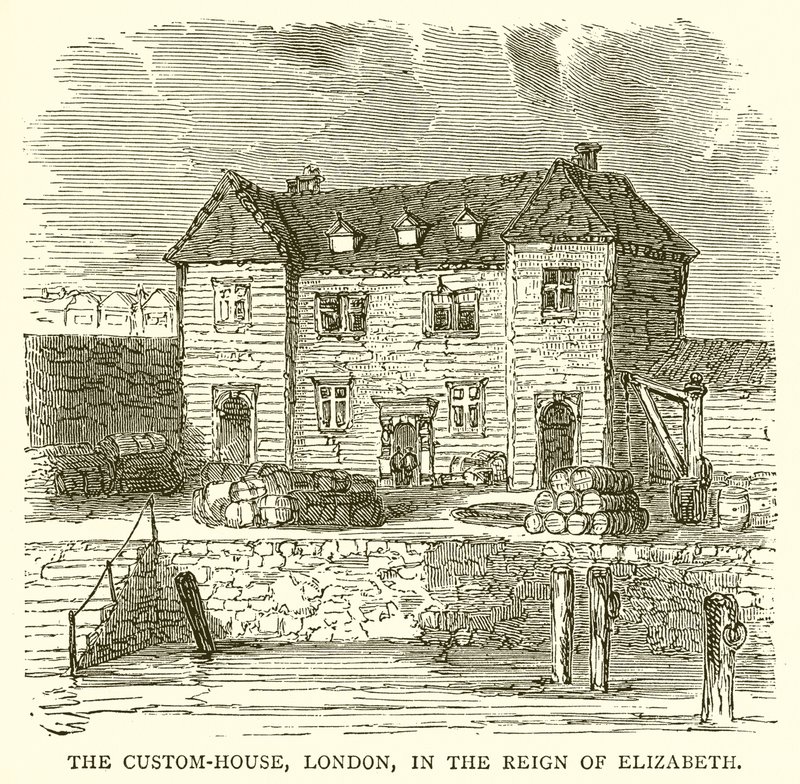 The Custom-House, London, in the Reign of Elizabeth by English School
