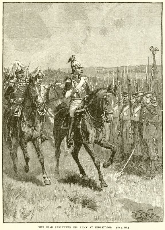 The Czar Reviewing His Army at Sebastopol by English School