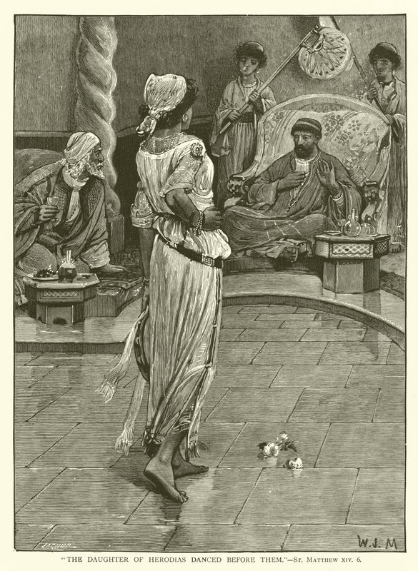 The Daughter of Herodias danced before them, St Matthew, XIV, 6 by English School