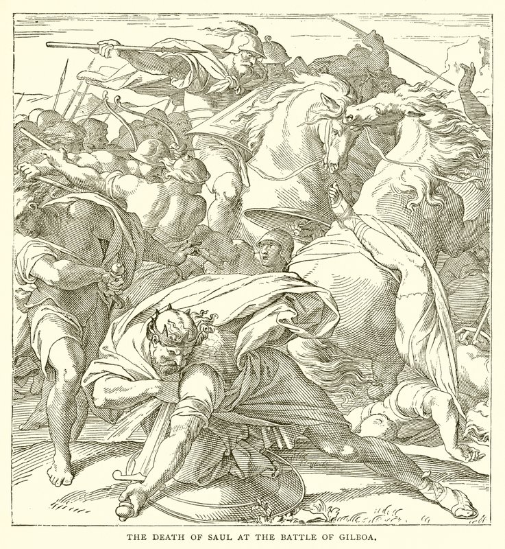 The Death of Saul at the Battle of Gilboa by English School