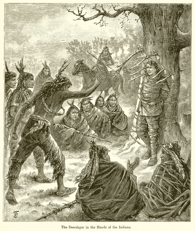 The Deerslayer in the Hands of the Indians by English School