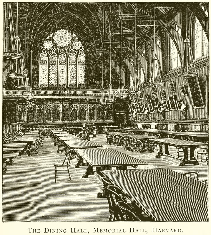 The Dining Hall, Memorial Hall, Harvard by English School